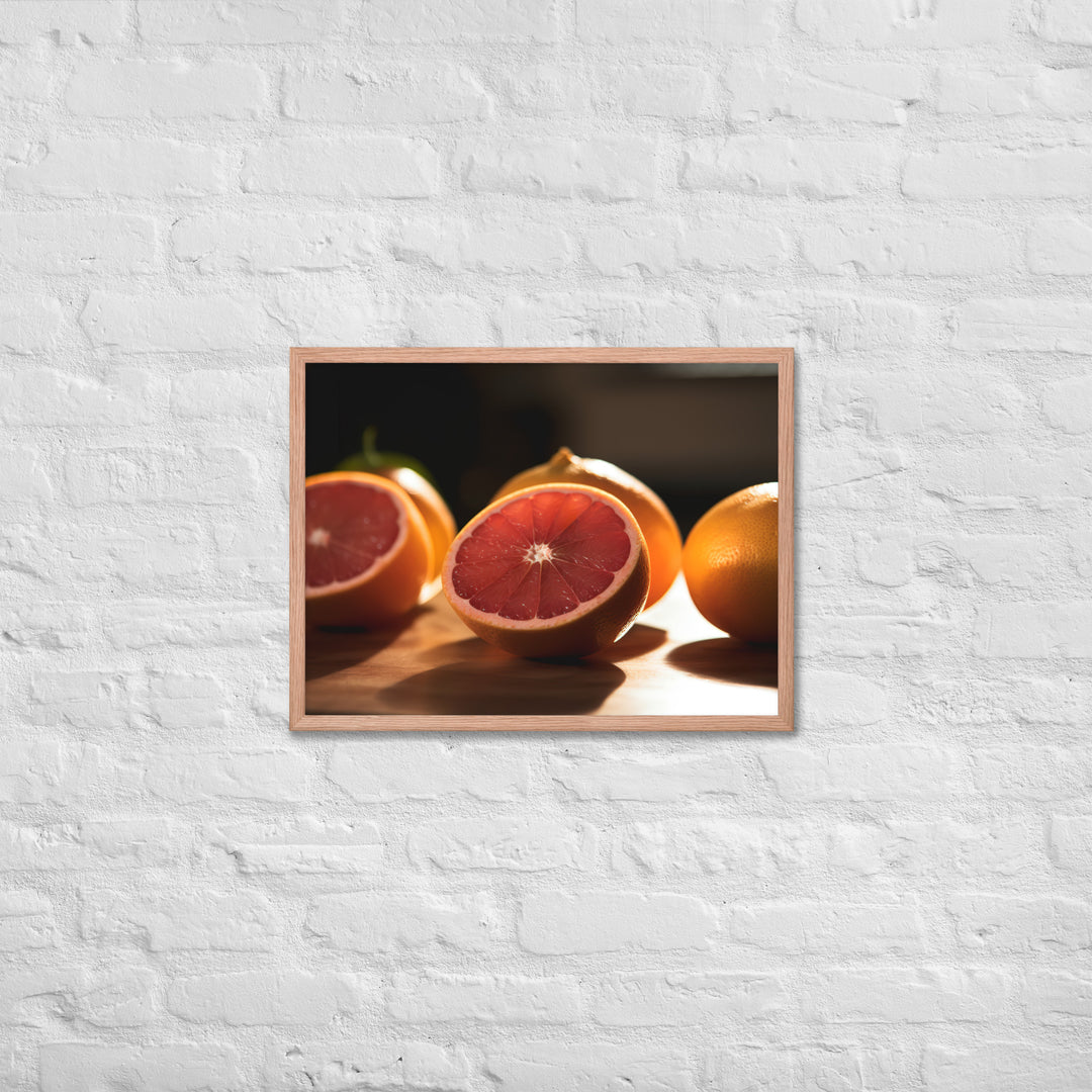 Pink Citrus Sunrise Framed poster 🤤 from Yumify.AI