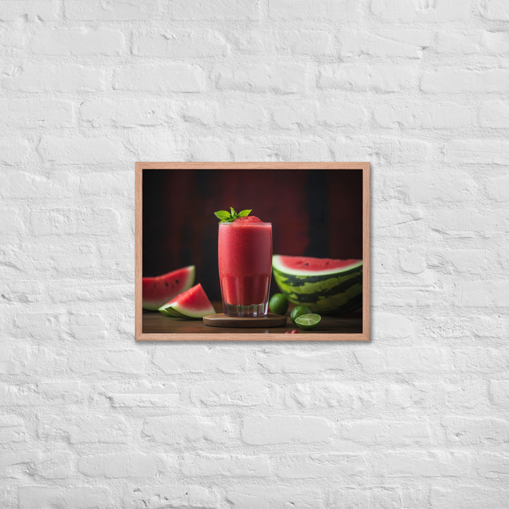 Watermelon Smoothie Time Framed poster 🤤 from Yumify.AI