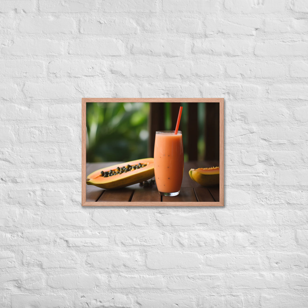 Papaya Smoothie Framed poster 🤤 from Yumify.AI