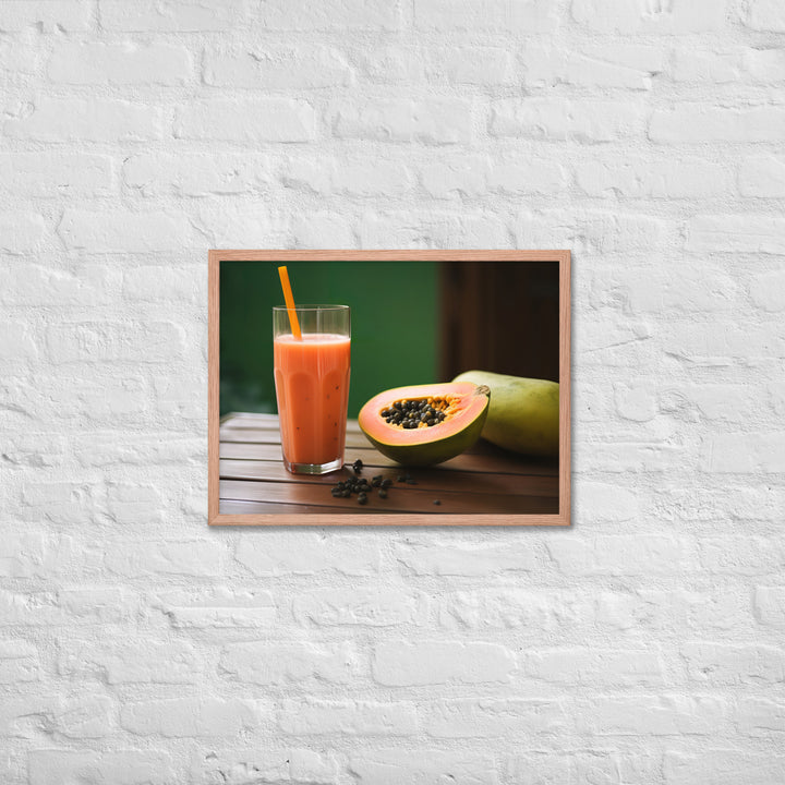 Papaya Smoothie Framed poster 🤤 from Yumify.AI