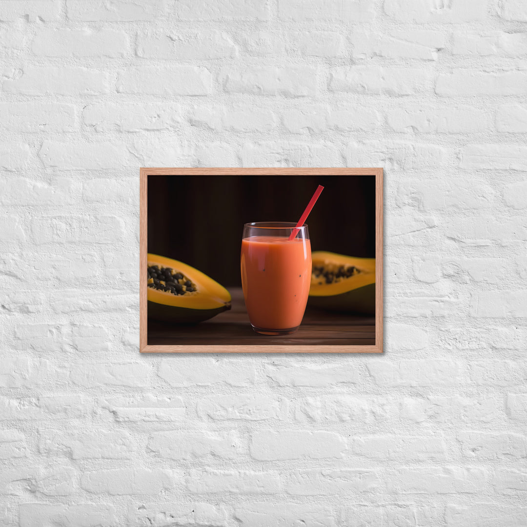 Papaya Smoothie Framed poster 🤤 from Yumify.AI