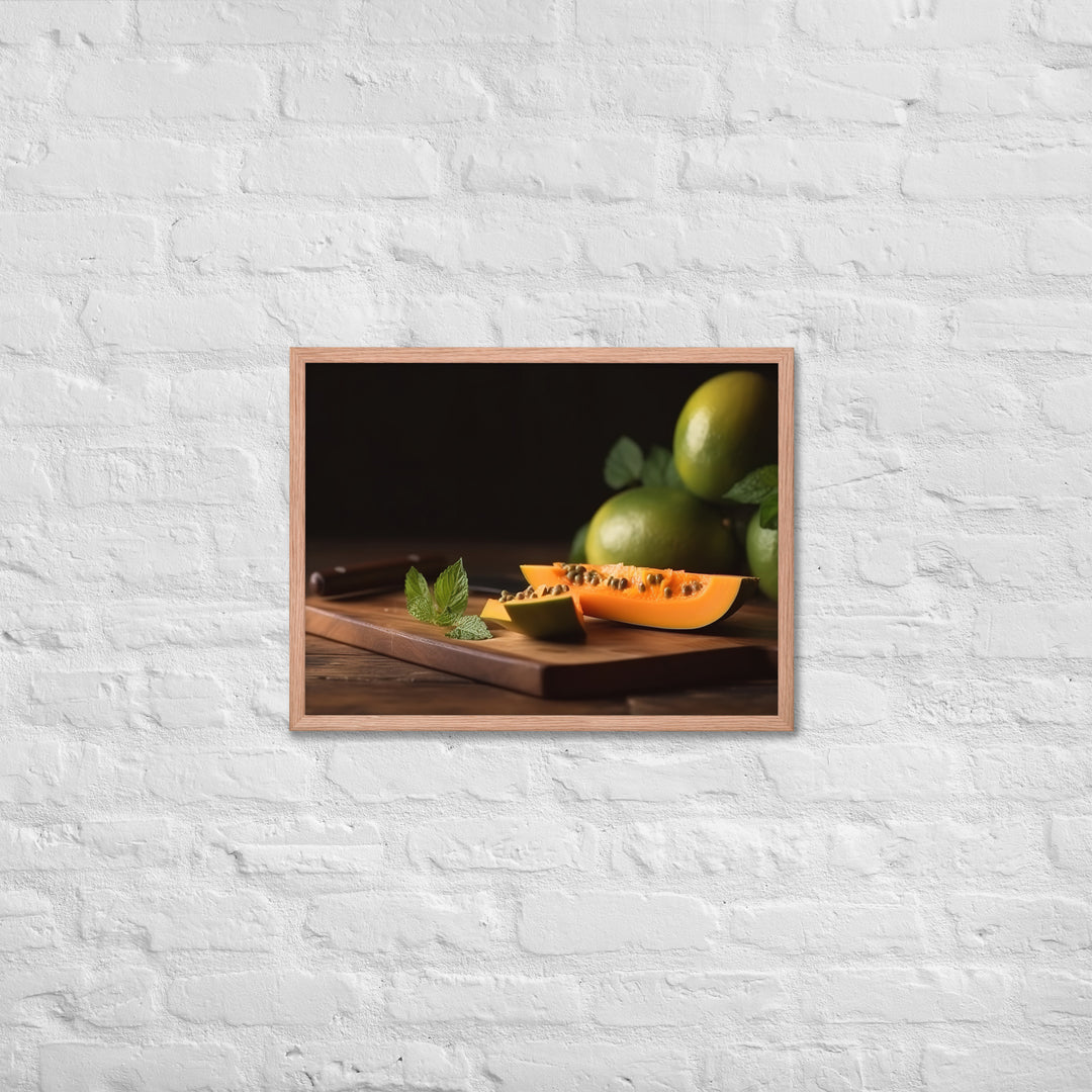 Sliced Papaya with Lime Framed poster 🤤 from Yumify.AI