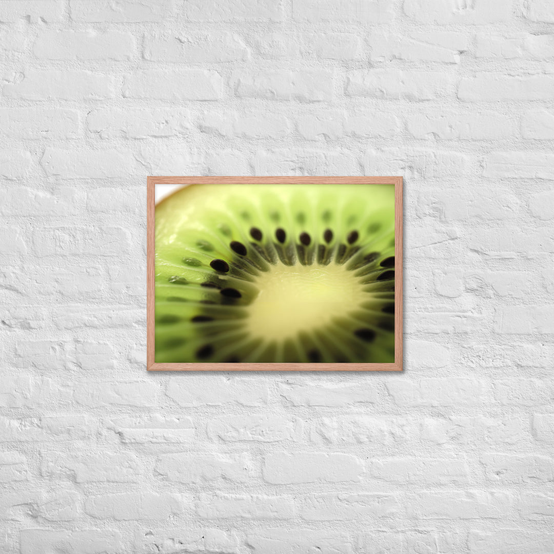 Juicy Green Kiwi Slice Framed poster 🤤 from Yumify.AI