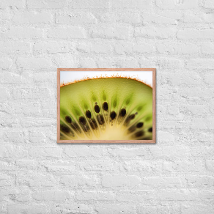 Juicy Green Kiwi Slice Framed poster 🤤 from Yumify.AI