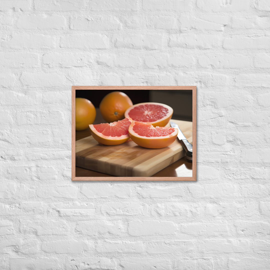 Juicy Grapefruit Slices Framed poster 🤤 from Yumify.AI