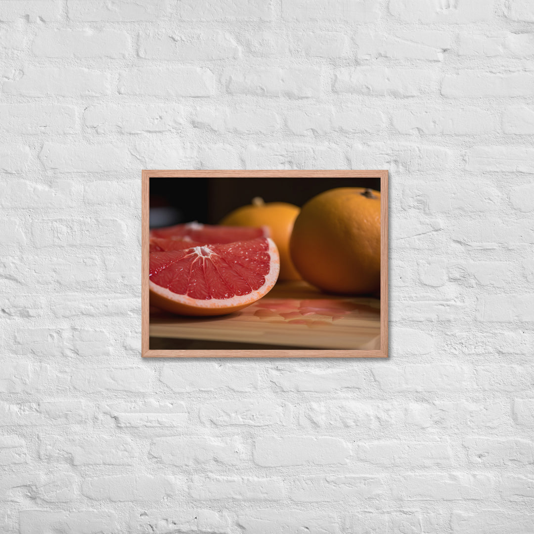 Juicy Grapefruit Slices Framed poster 🤤 from Yumify.AI