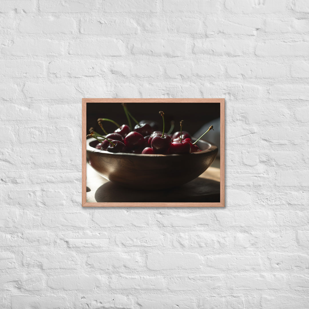 Juicy and Fresh Cherries Framed poster 🤤 from Yumify.AI