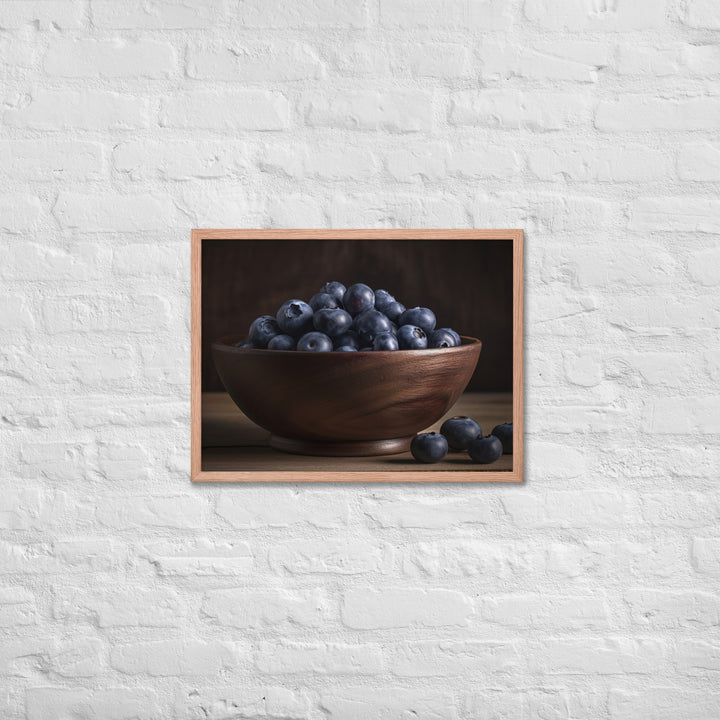 A Bowl of Blueberries Framed poster 🤤 from Yumify.AI