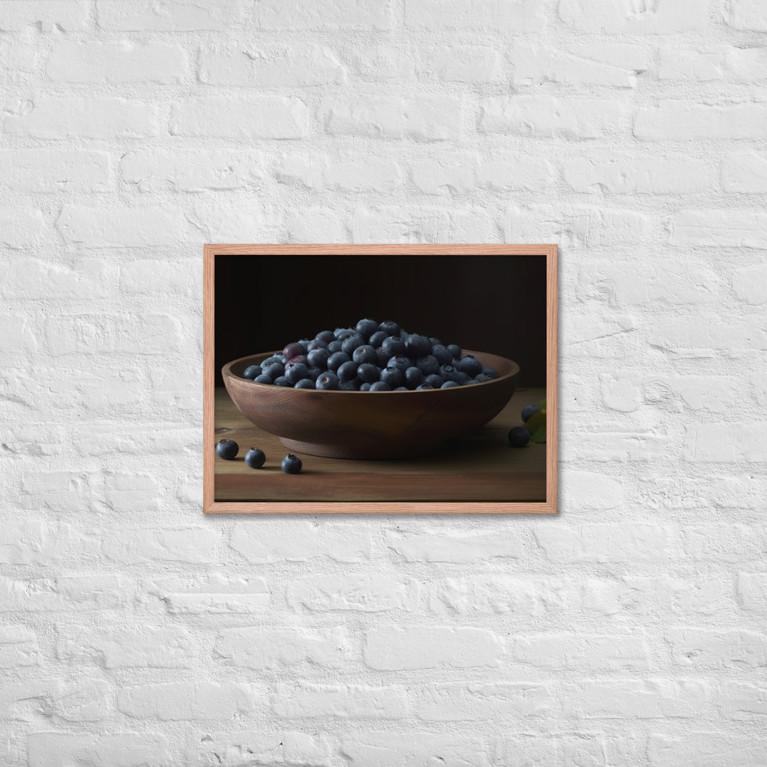 A Bowl of Blueberries Framed poster 🤤 from Yumify.AI