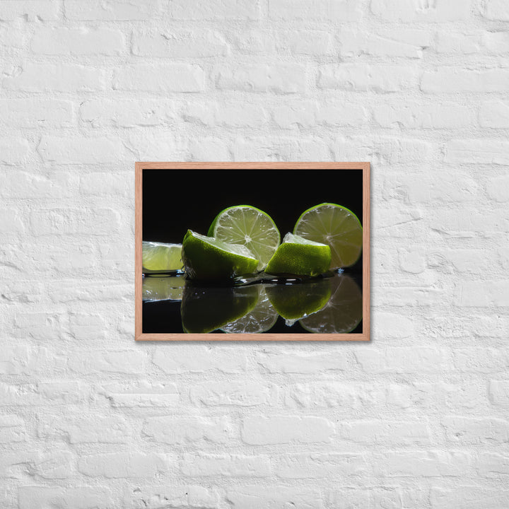 Lime Slices and Ice Framed poster 🤤 from Yumify.AI