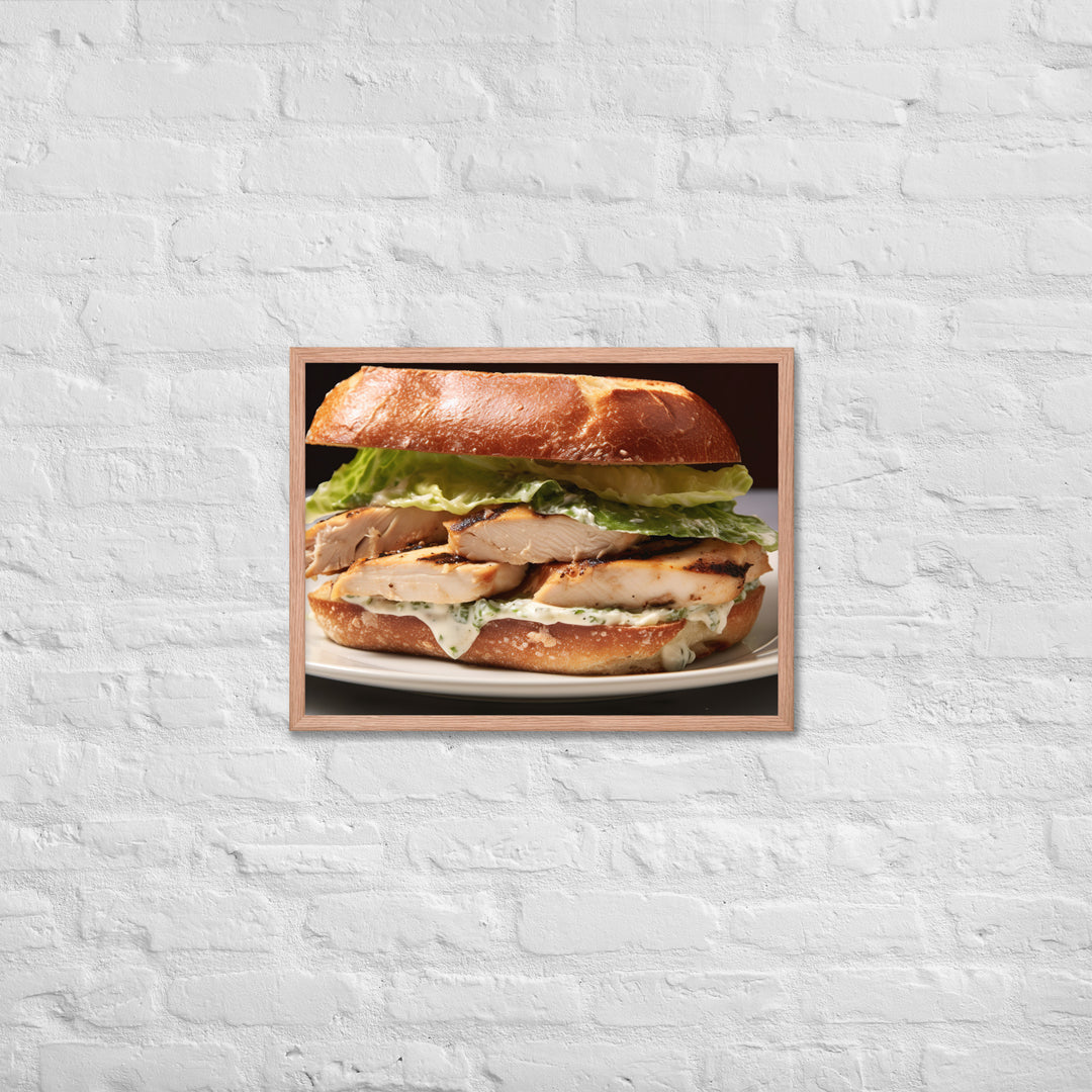 Chicken Caesar Sandwich Framed poster 🤤 from Yumify.AI