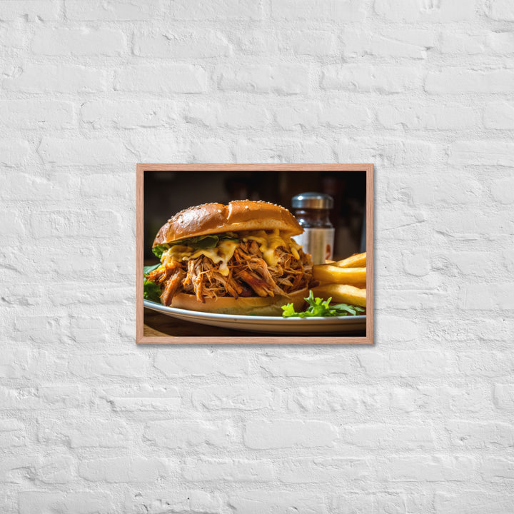 Pulled Pork Sandwich Framed poster 🤤 from Yumify.AI