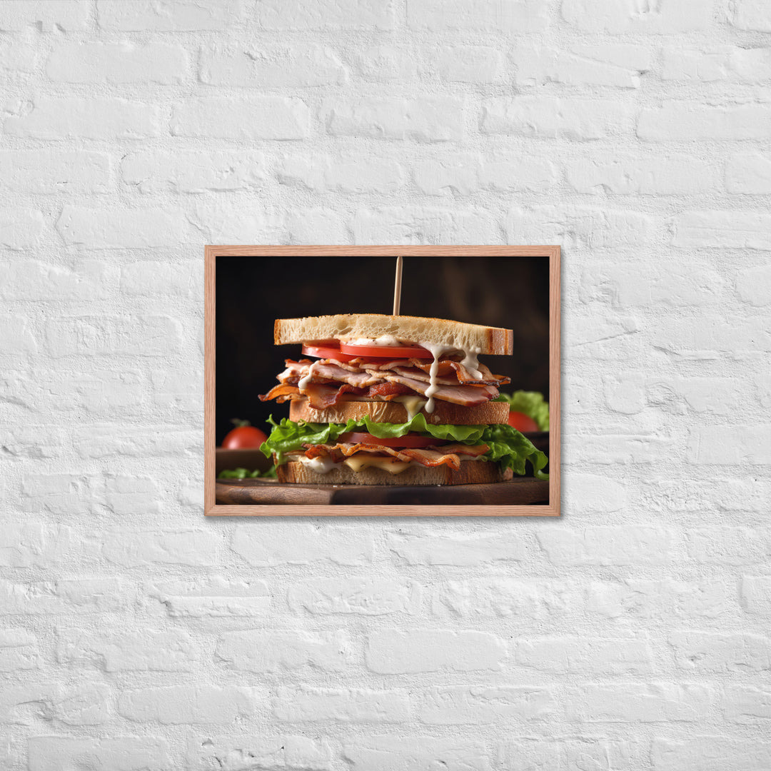 Triple decker Club sandwich Framed poster 🤤 from Yumify.AI