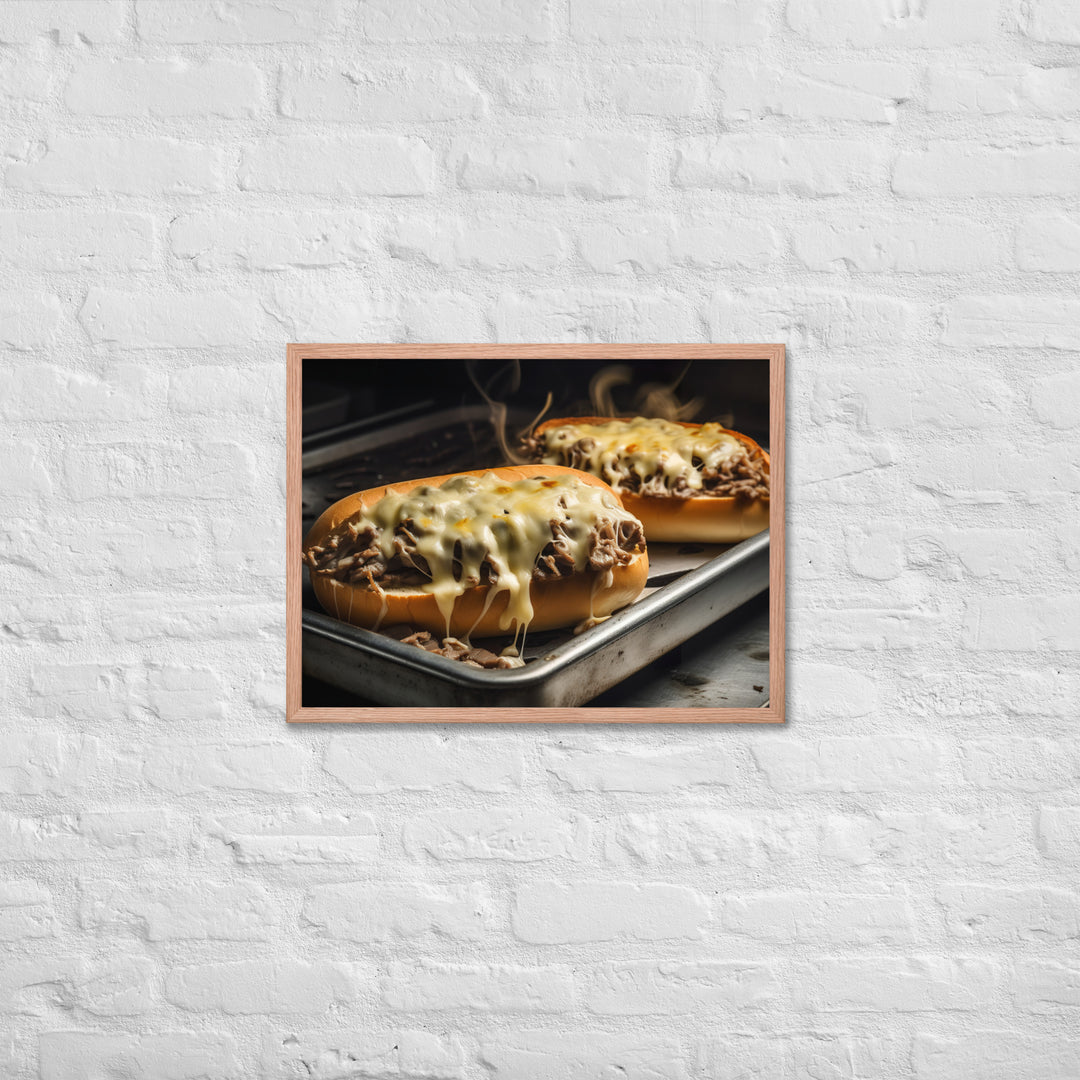 Sizzling Philly Cheesesteak Framed poster 🤤 from Yumify.AI