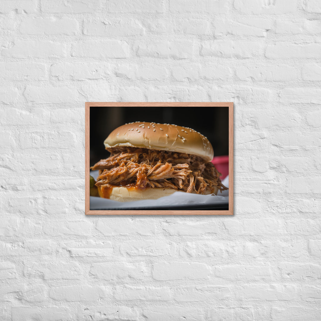 Pulled Pork Sandwich Framed poster 🤤 from Yumify.AI