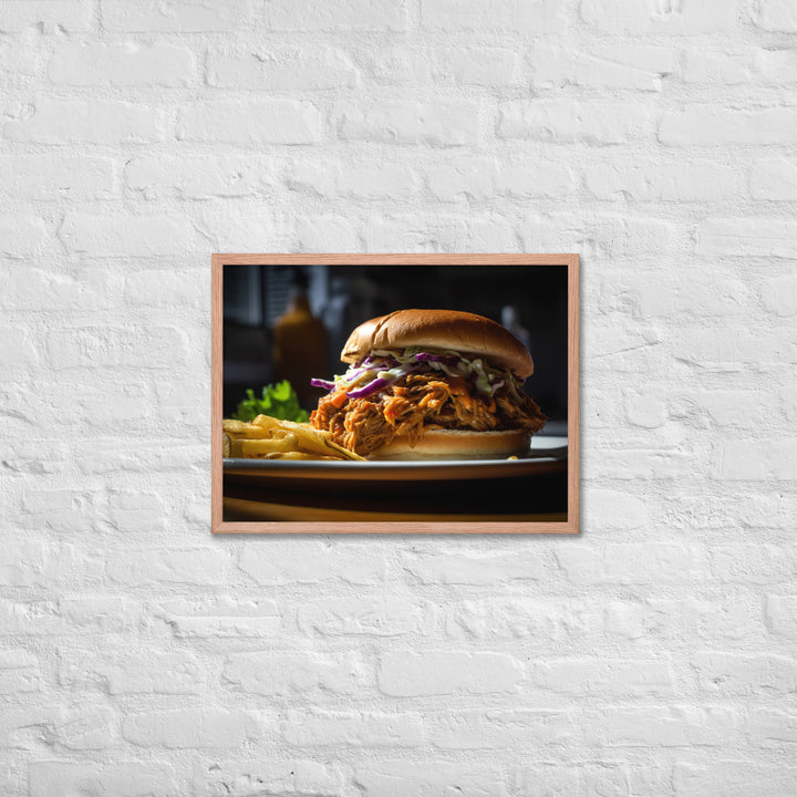 Melt in Your Mouth Pulled Pork Sandwich Framed poster 🤤 from Yumify.AI