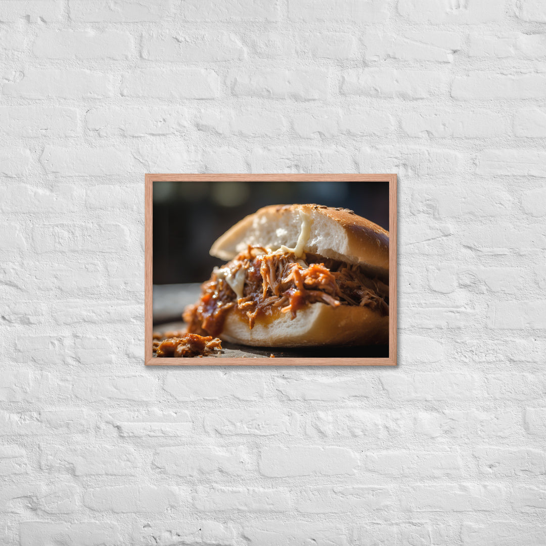 Melt in Your Mouth Pulled Pork Sandwich Framed poster 🤤 from Yumify.AI