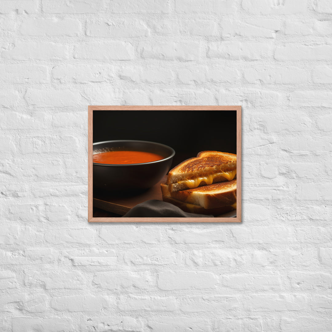 Grilled Cheese with Tomato Soup Framed poster 🤤 from Yumify.AI