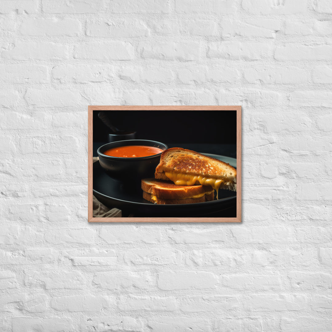 Grilled Cheese with Tomato Soup Framed poster 🤤 from Yumify.AI