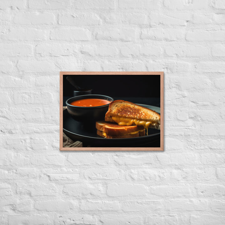 Grilled Cheese with Tomato Soup Framed poster 🤤 from Yumify.AI