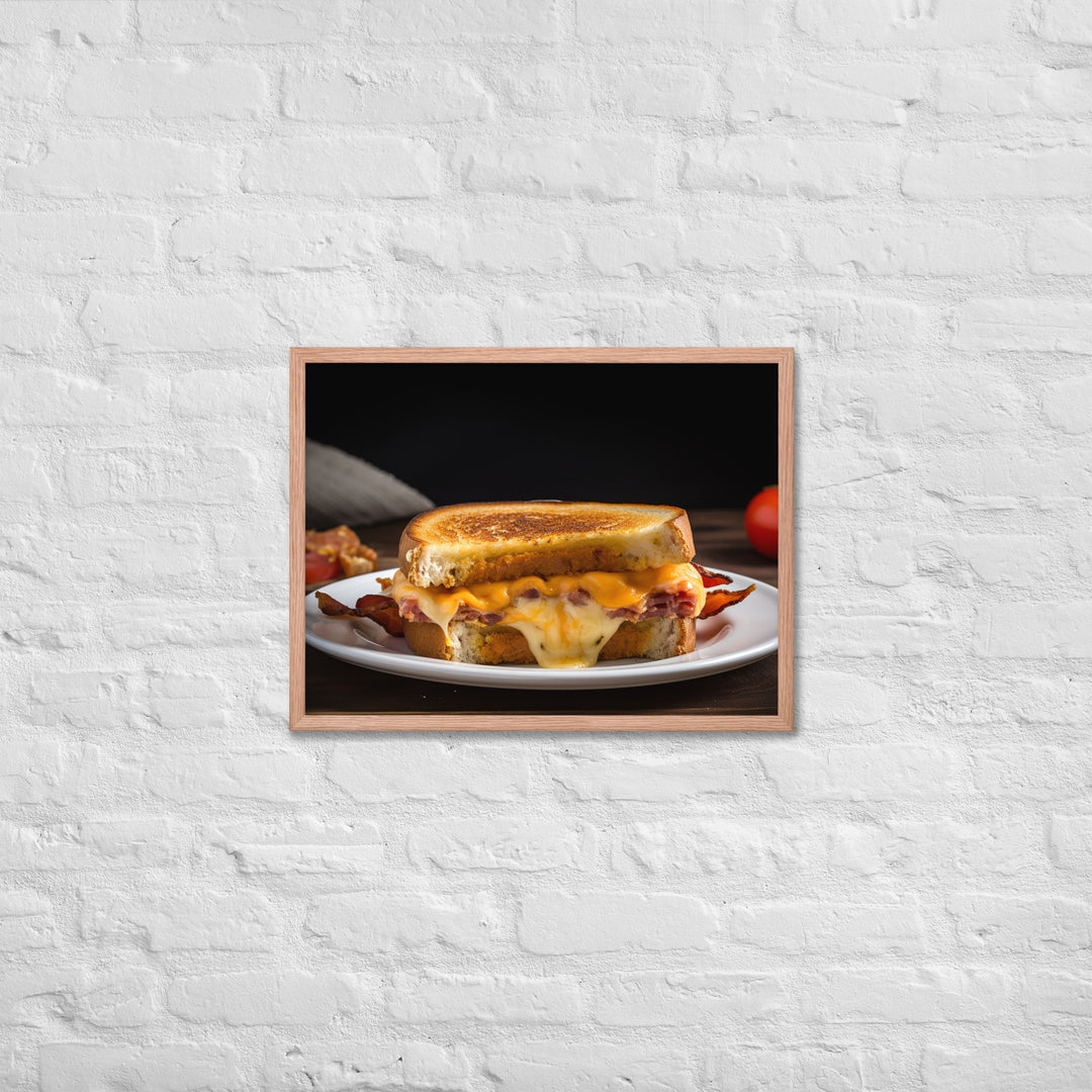 Gourmet Grilled Cheese with Bacon and Tomato Framed poster 🤤 from Yumify.AI