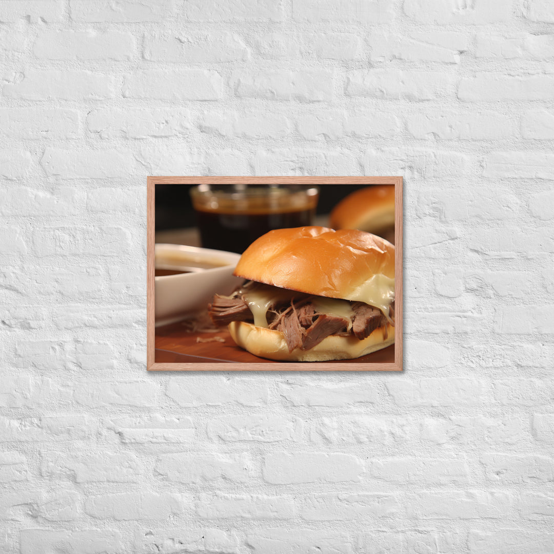 French Dip Sandwich with Au Jus Framed poster 🤤 from Yumify.AI