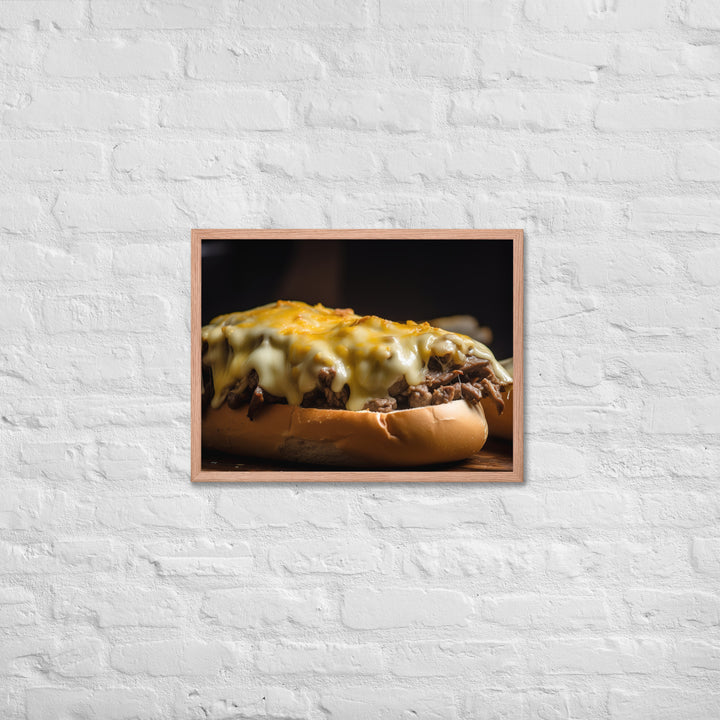 Cheesy Philly Cheesesteak Framed poster 🤤 from Yumify.AI