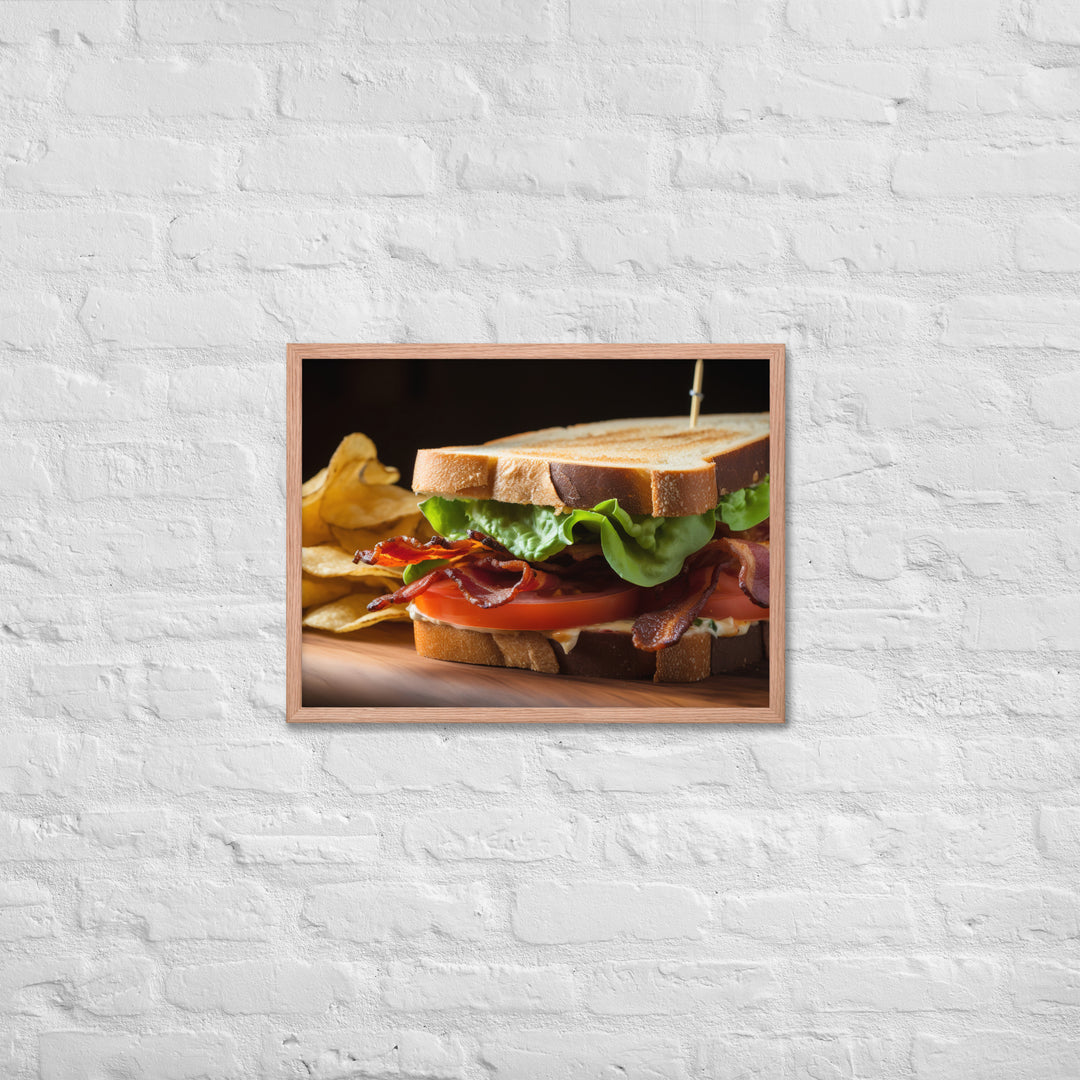 A beautifully crafted BLT sandwich Framed poster 🤤 from Yumify.AI