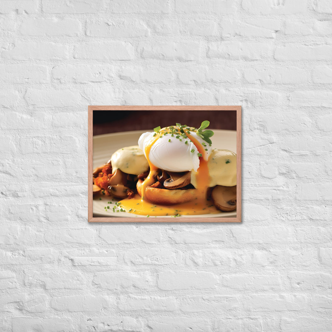 Mushroom and Truffle Eggs Benedict Framed poster 🤤 from Yumify.AI