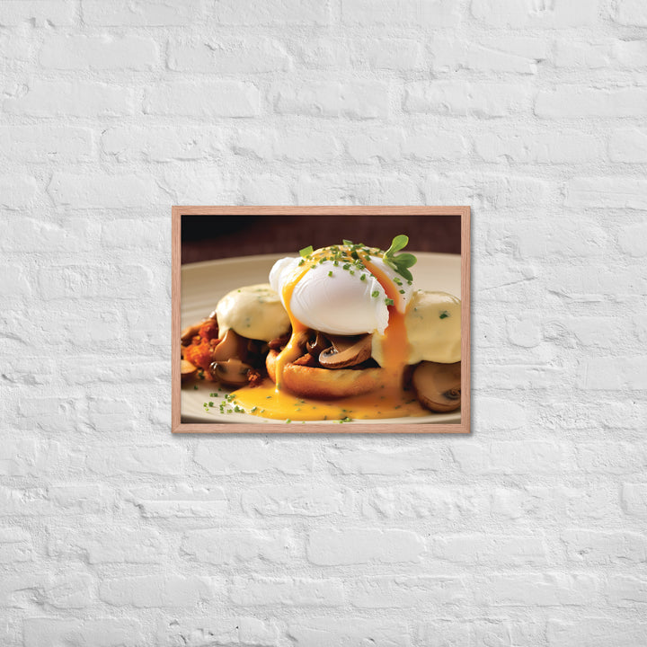 Mushroom and Truffle Eggs Benedict Framed poster 🤤 from Yumify.AI