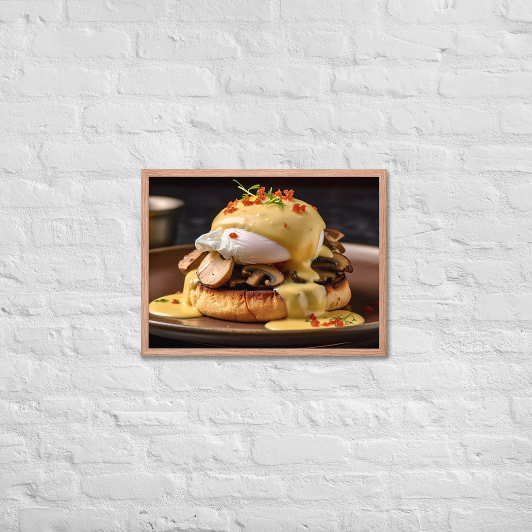 Mushroom and Truffle Eggs Benedict Framed poster 🤤 from Yumify.AI