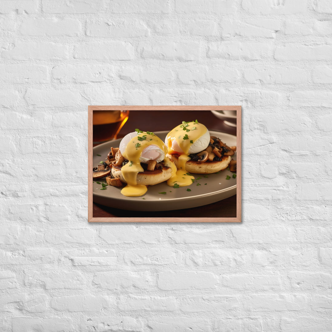 Mushroom and Truffle Eggs Benedict Framed poster 🤤 from Yumify.AI