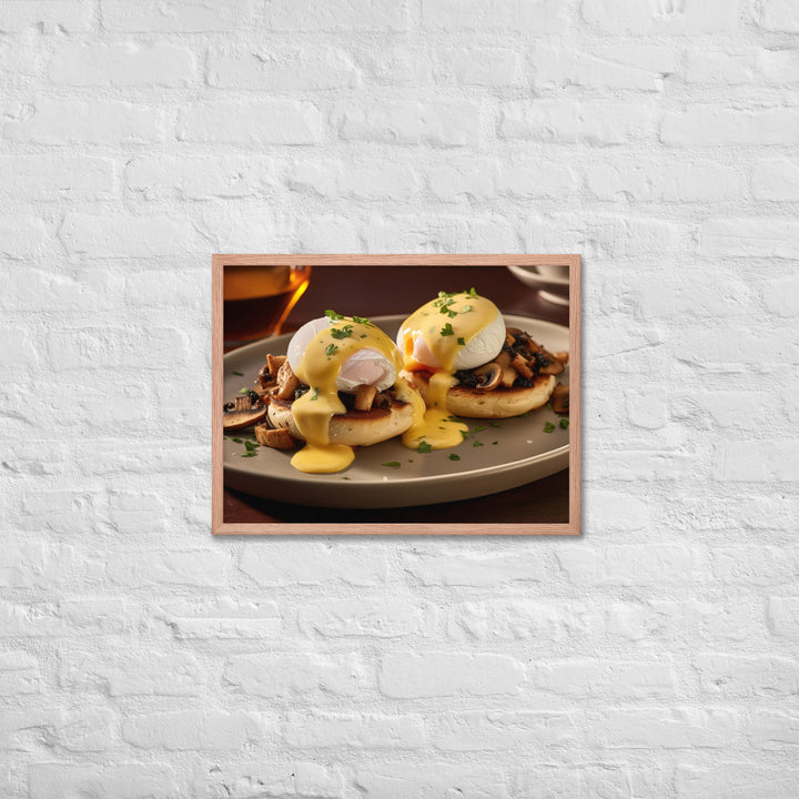 Mushroom and Truffle Eggs Benedict Framed poster 🤤 from Yumify.AI