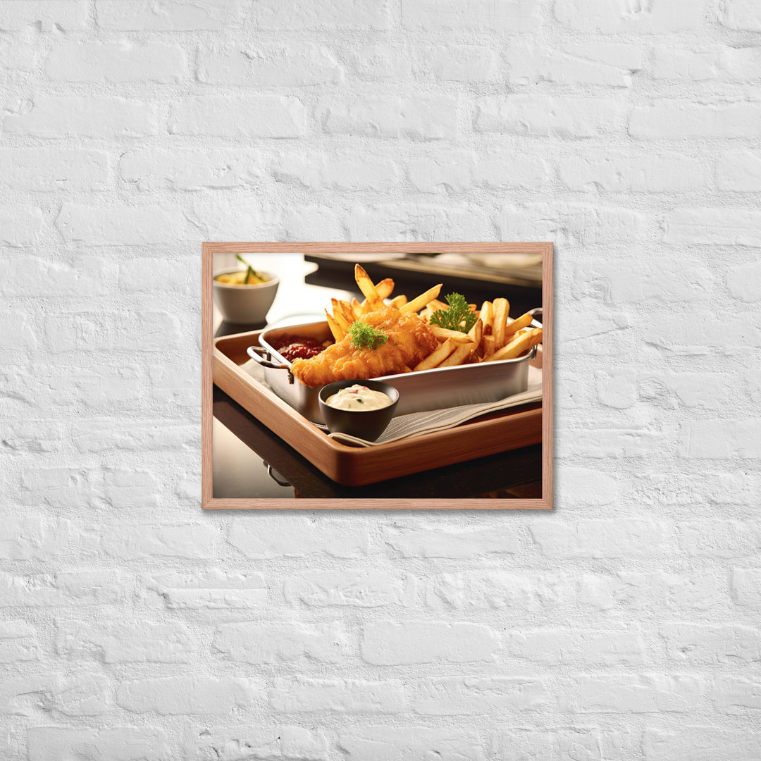 Gourmet Fish and Chips Framed poster 🤤 from Yumify.AI