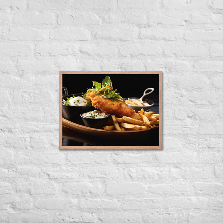 Gourmet Fish and Chips Framed poster 🤤 from Yumify.AI