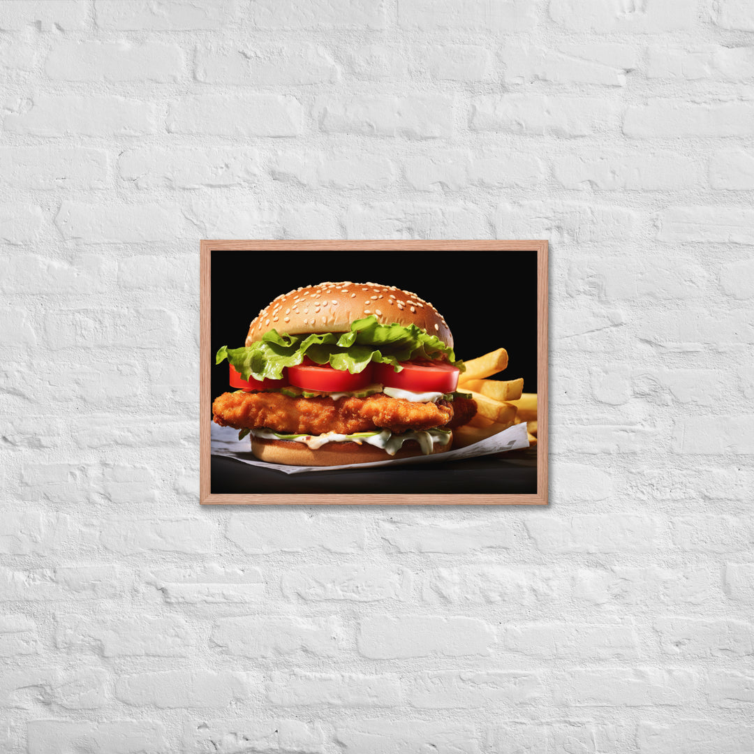 Fish Burger and Chips Framed poster 🤤 from Yumify.AI