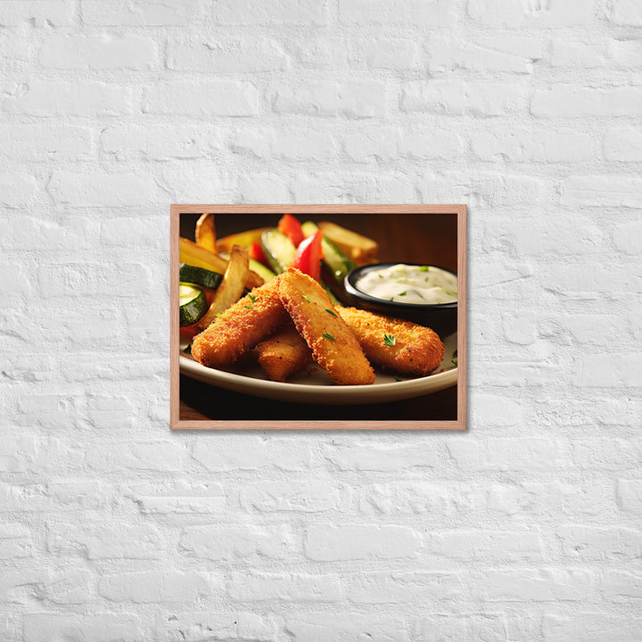 Fish and Zucchini Fries Framed poster 🤤 from Yumify.AI