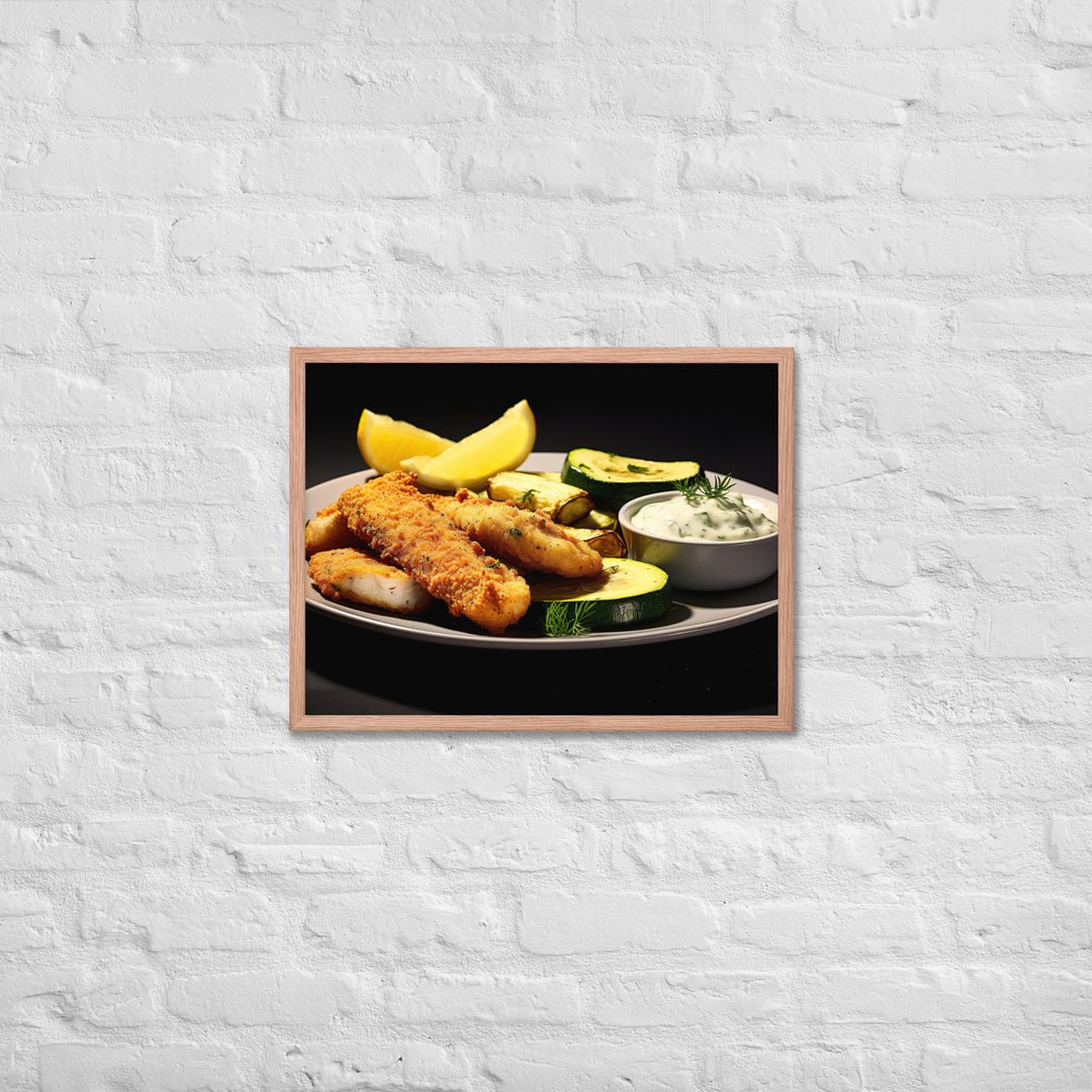 Fish and Zucchini Fries Framed poster 🤤 from Yumify.AI