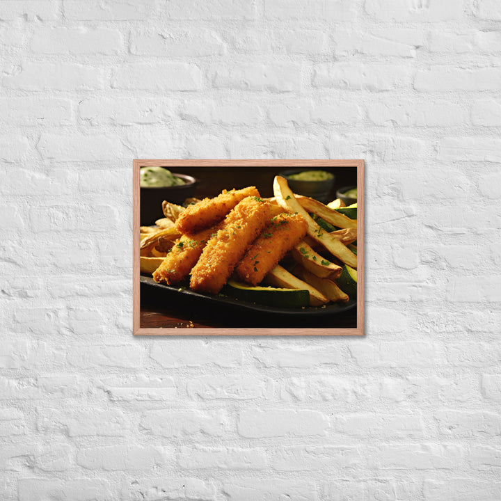 Fish and Zucchini Fries Framed poster 🤤 from Yumify.AI