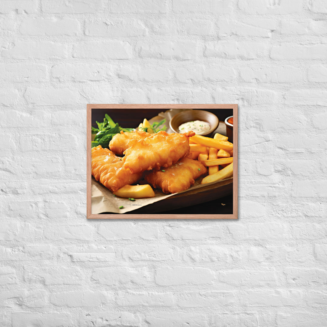 Beer Battered Fish and Chips Framed poster 🤤 from Yumify.AI