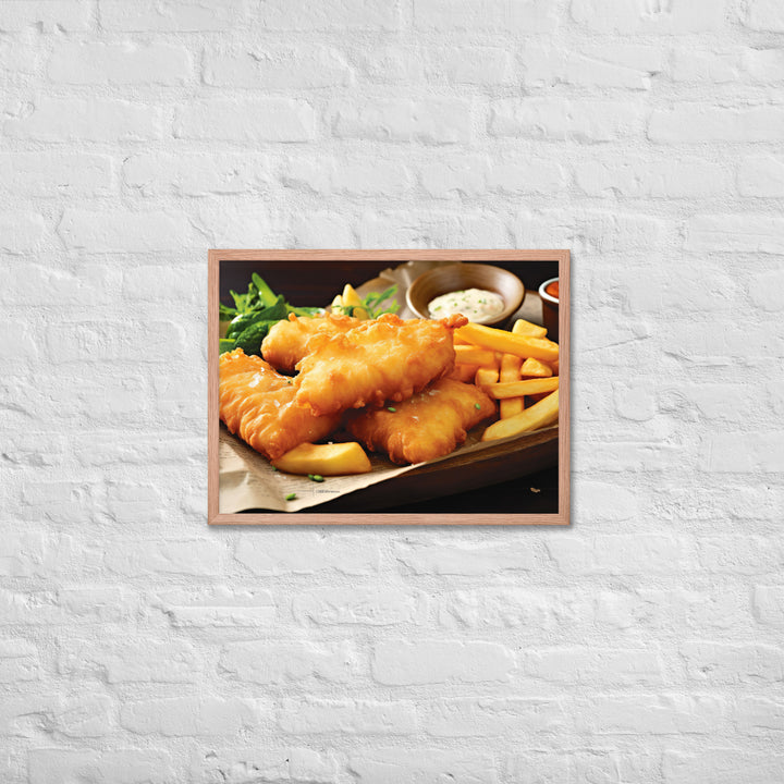 Beer Battered Fish and Chips Framed poster 🤤 from Yumify.AI