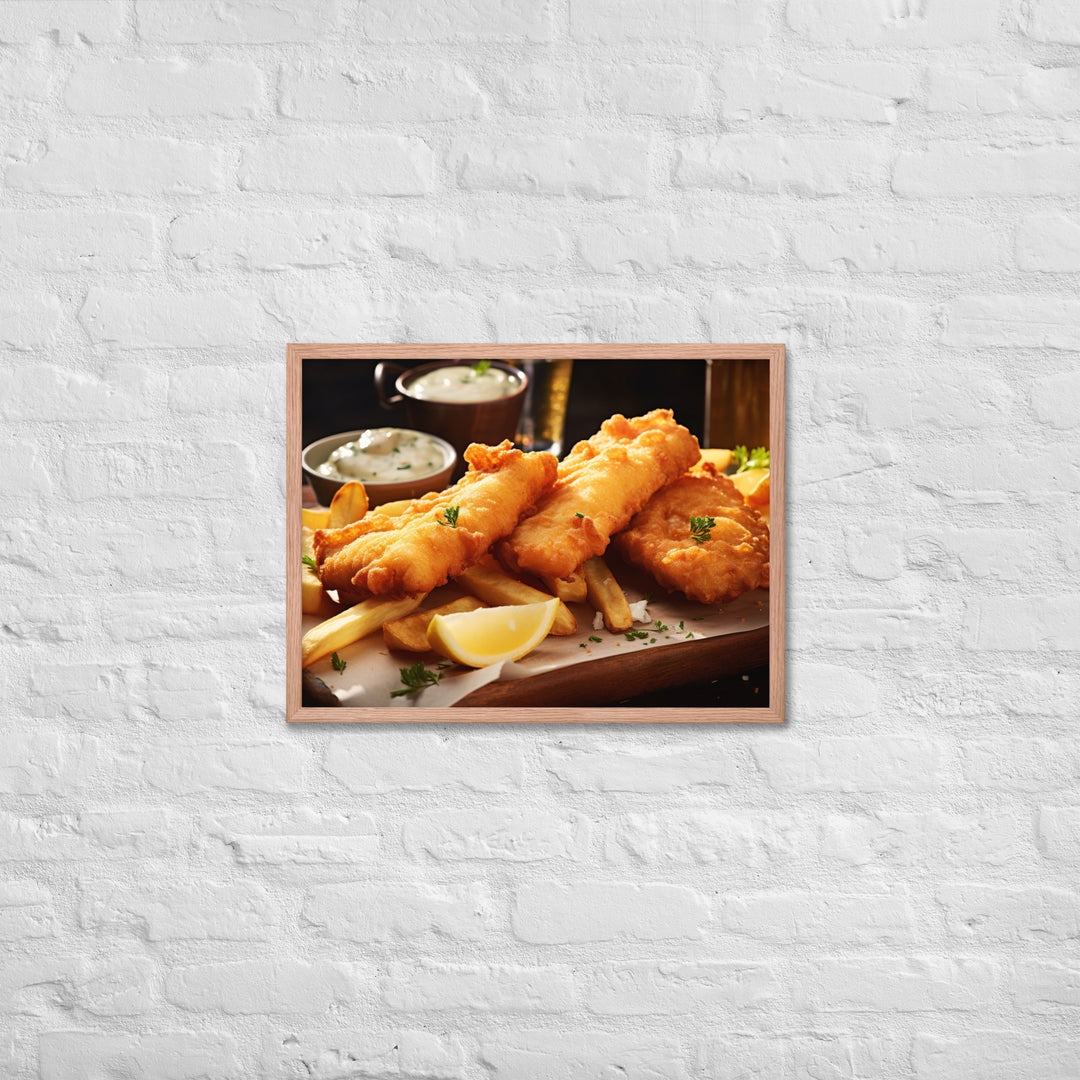 Beer Battered Fish and Chips Framed poster 🤤 from Yumify.AI