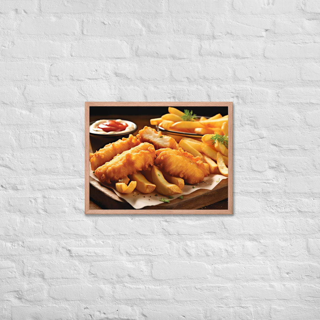 Beer Battered Fish and Chips Framed poster 🤤 from Yumify.AI