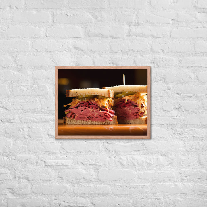 Montreal Smoked Meat Sandwich Framed poster 🤤 from Yumify.AI