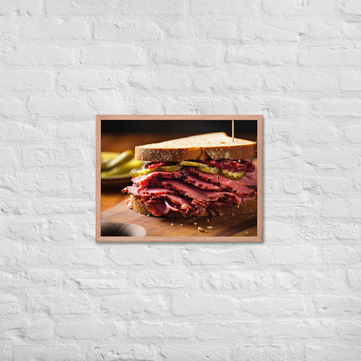 Montreal Smoked Meat Sandwich Framed poster 🤤 from Yumify.AI