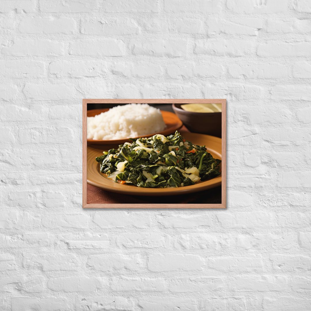 Ugali with Sukuma Wiki Framed poster 🤤 from Yumify.AI