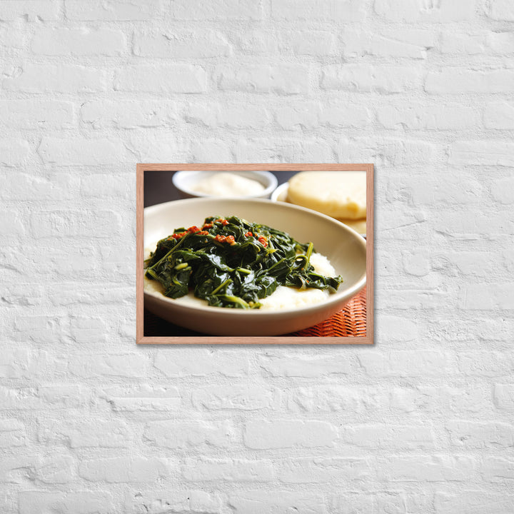 Ugali with Sukuma Wiki Framed poster 🤤 from Yumify.AI