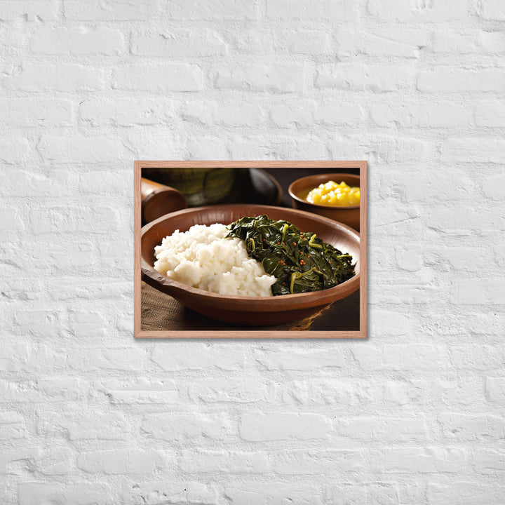 Ugali with Sukuma Wiki Framed poster 🤤 from Yumify.AI