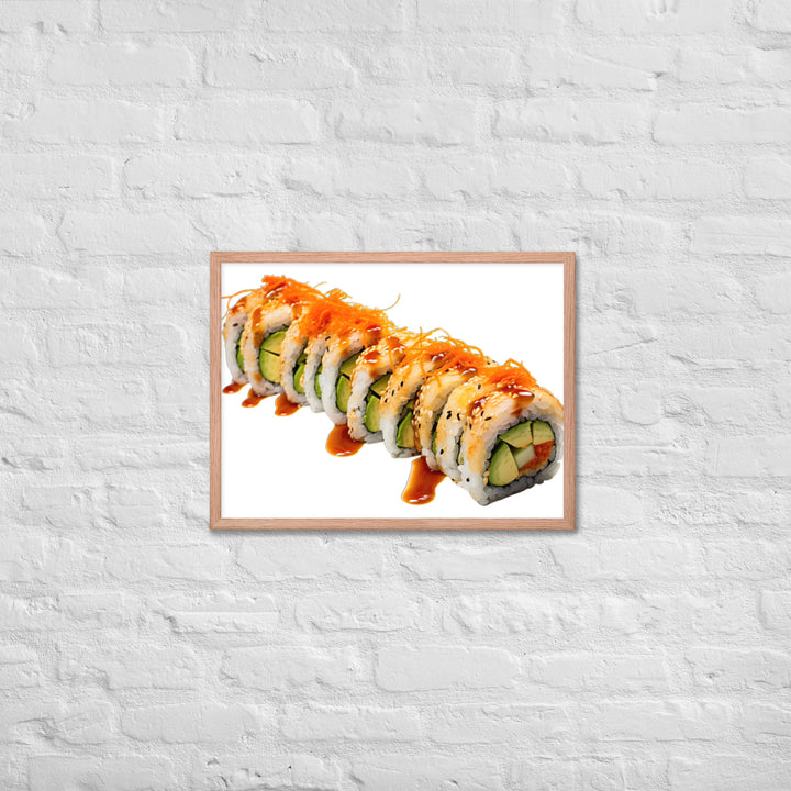 Vibrant Dragon Roll Sushi Framed poster 🤤 from Yumify.AI
