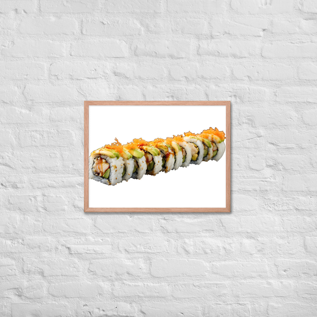 Vibrant Dragon Roll Sushi Framed poster 🤤 from Yumify.AI